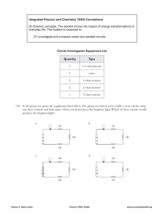 Integrated Physics and Chemistry TEKS Correlations (6) Science