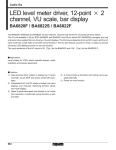 LED level meter driver, 12-point 2 channel, VU scale, bar display