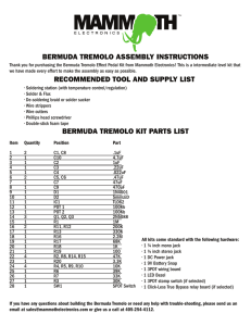 BERMUDA TREMOLO ASSEMBLY INSTRUCTIONS