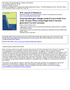 IETE Journal of Research Unity/Variable-gain Voltage