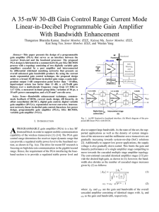 A 35-mW 30-dB Gain Control Range Current Mode Linear