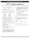 WPT Sample Questions