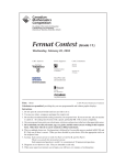 Fermat Contest 2002 - CEMC