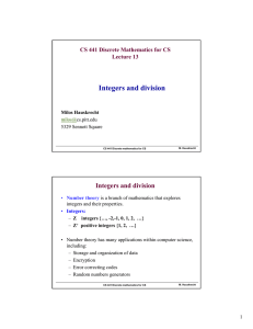 Integers and division