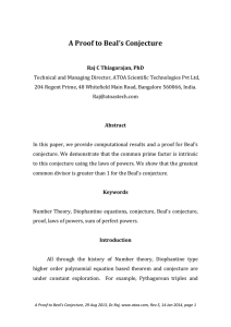 The Beal Conjecture: A Proof by Raj ATOA