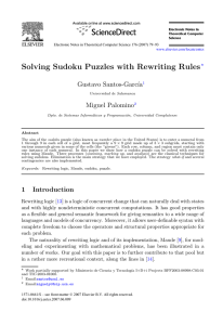 Solving Sudoku Puzzles with Rewriting Rules