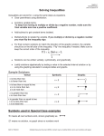 Solving Inequalities