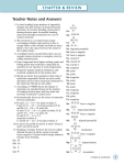 CHAPTER 6 REVIEW Teacher Notes and Answers