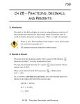 ch 28 - fractions, decimals, and percents - Math 75