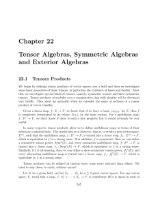 Chapter 22 Tensor Algebras, Symmetric Algebras and Exterior