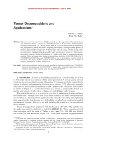 Tensor Decompositions and Applications