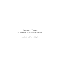University of Chicago âA Textbook for Advanced Calculusâ