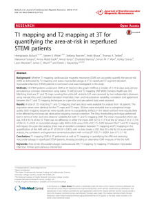 T1 mapping and T2 mapping at 3T for quantifying