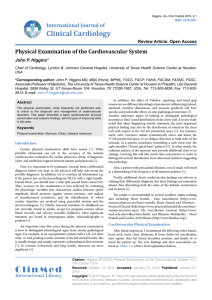 Physical Examination of the Cardiovascular System