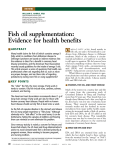 Fish oil supplementation: Evidence for health benefits