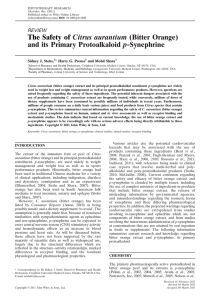 The Safety of Citrus aurantium (Bitter Orange) and its