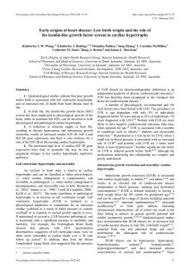 Early origins of heart disease: Low birth weight and the... the insulin-like gro wth factor system in cardiac hypertrophy