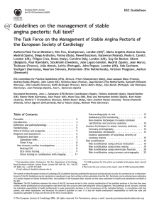 Guidelines on the management of stable angina pectoris: full text