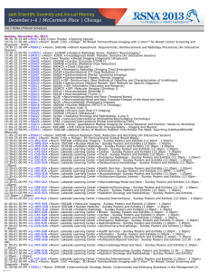 2013 RSNA (Filtered Schedule) Sunday, December 01, 2013 08:30