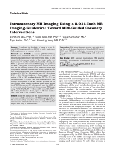 Intracoronary MR imaging using a 0.014-inch MR imaging