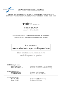 Cécile BOPP Le proton : sonde dosimétrique et diagnostique