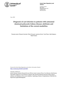 Diagnosis of cyst infection in patients with autosomal