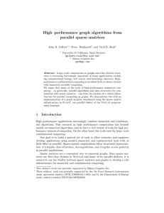 High–performance graph algorithms from parallel sparse matrices