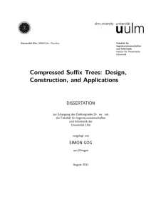 Compressed Suffix Trees: Design, Construction, and Applications
