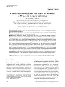 Clinical characteristics and risk factors for mortality in Morganella