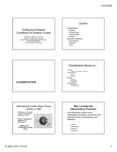 Underlying Systemic Conditions for Anterior Uveitis