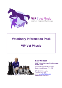 Veterinary Information Pack VIP Vet Physio