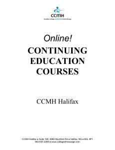 CCMH offers a variety of CEU courses online* allowing