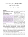 Temporomandibular Joint Pain and Dysfunction