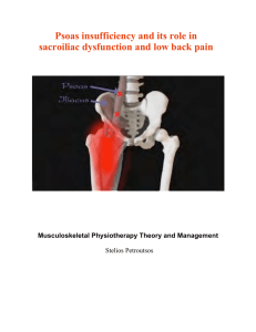 Psoas insufficiency and its role in sacroiliac dysfunction and low