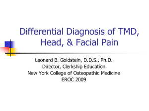 Temporomandibular Disorders Diagnosis And Treatment