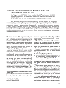 Neurogenic temporomandibular joint dislocation treated with