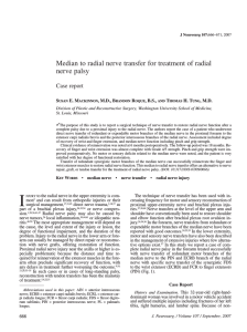Median to radial nerve transfer for treatment of radial nerve palsy S