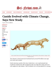 Canids Evolved with Climate Change, Says New