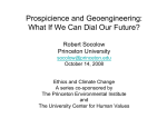 Prospicience and Geoengineering