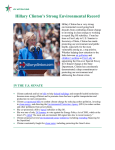 Hillary Clinton`s Strong Environmental Record