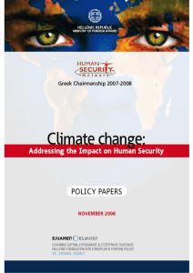Climate Change: Addressing the Impact for Human Security