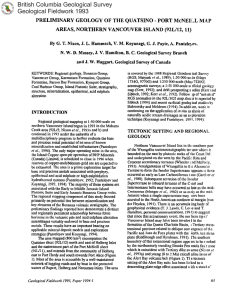 British Columbia Geological Survey Geological Fieldwork 1993