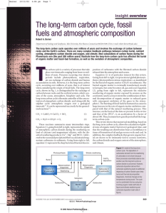 The long-term carbon cycle, fossil fuels and atmospheric composition