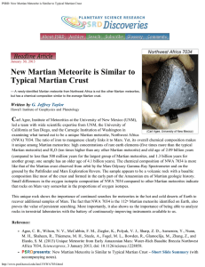PSRD: New Martian Meteorite is Similar to Typical Martian