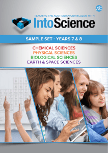 SAMPLE SET - YEARS 7 &amp; 8 PHYSICAL SCIENCES CHEMICAL SCIENCES