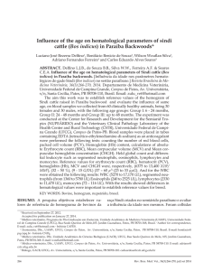 Influence of the age on hematological parameters of sindi cattle (Bos