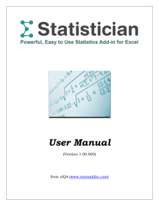 User Manual - Statistician
