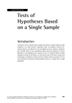 Tests of Hypotheses Based on a Single Sample Introduction