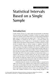 Statistical Intervals Based on a Single Sample Introduction