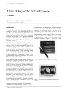 A Brief History of the Ophthalmoscope